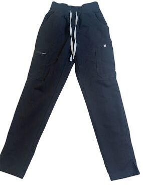 FIGS High Waisted Yola Skinny Scrub Pants Black XXS FIONx Medical Uniform